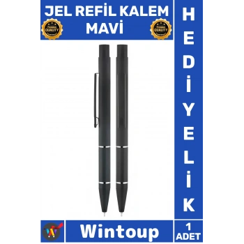 #Kalem Lüks Şık Tasarım Akıcı Yazım Ofis Kırtasiye Malzemesi Metal Süper Jel Refil Kalem Mavi