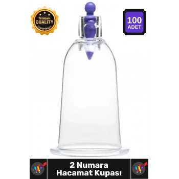 #Hacamat Profesyonel Hijyenik Pürüzsüz Kenar Vakumlu Steril Kalite 2 Numara Hacamat Kupası 100 Adet