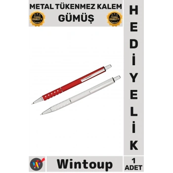#Kalem Lüks Ofis Hediyelik Çok Şık Ergonomik Dayanıklı Okul İmza Tasarım Metal Tükenmez Kalem Gümüş