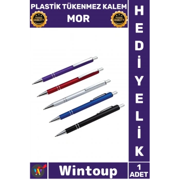 #Kalem Ofis Kırtasiye Okul Gereçleri Şık Ergonomik Canlı Renk Kaliteli Plastik Tükenmez Kalem Mor