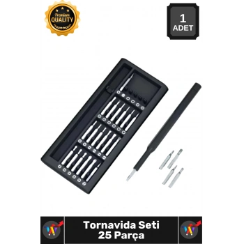 #Tornavida Hassas Onarım Seti Telefon Gözlük Saat Tamir 24in1 Ergonomik 25 Parça Tornavida Seti