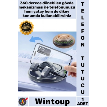 #TelefonTutucu Silikon Sarsıntı Önleyici Sabit 360° Döner Yapışkanlı Numaratörlü Araç Telefon Tutucu