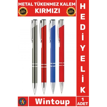 #Kalem Lüks Şık Ofis Hediyelik Modern Ergonomik İmza Kaliteli Özel Metal Tükenmez Kalem Kırmızı