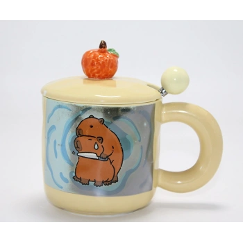 3D Kapibara Capybara Desenli Porselen Kupa Bardak Alk4501