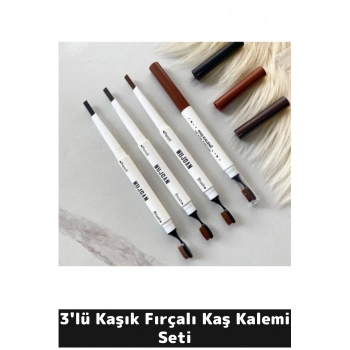 3lü Kaşık Fırçalı Kaş Kalemi Seti