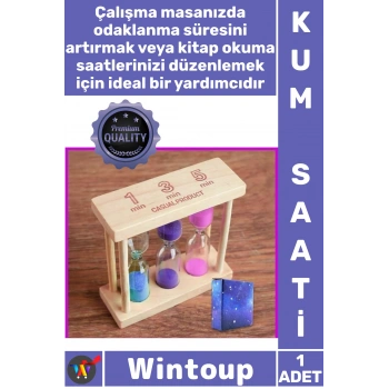 #KumSaati Dekoratif Cam Modern Ofis Masaüstü Aksesuar Retro Estetik Şık Ahşap Tasarım 3lü Kum Saati