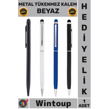 #Kalem Lüks Şık Dokunmatik Tablet Telefon Kurumsal Hediye Metal Tükenmez Touchpen Kalem Beyaz