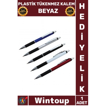 #Kalem Kurumsal Ofis Malzemesi Logolu Baskılı Promosyon Şık Ergonomik Plastik Tükenmez Kalem Beyaz