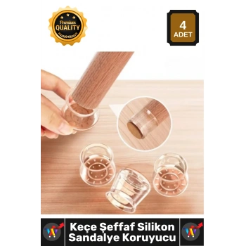 #Sandalye Parke Koruyucu Sessiz Esnek Kaydırmaz Keçe Şeffaf Silikon Sandalye Ayak Koruyucu 4lü Set