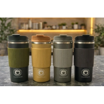 500ml Paslanmaz Çelik Termos Mug - Sızdırmaz Kapaklı Çift Katmanlı Termos ALK3133