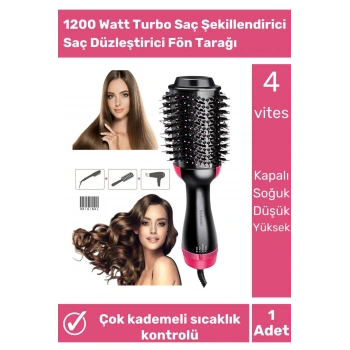 One Step Profesyonel 1200 Watt Turbo Saç Şekillendirici Saç Düzleştirici Fön Tarağı
