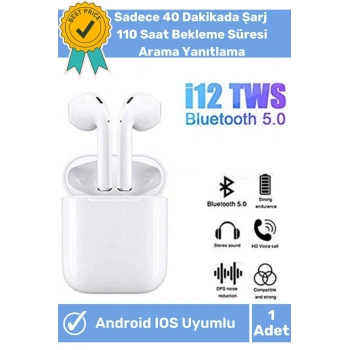 IPhone11 PRO Uyumlu Bluetooth Kulaklık i12 Arama Özellikli Tws Dokunmatik Hd Ses Mikrofon