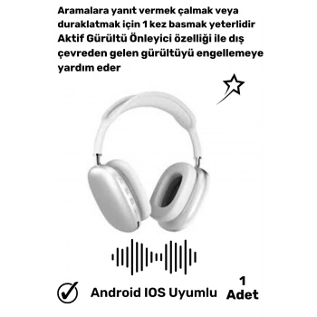 İnfinix Serisiyle Uyumlu 5.2 Bluetooth Dokunmatik Dayanıklı P9 Beyaz Kablosuz Kulaklık