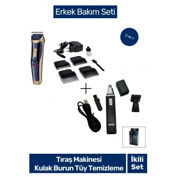 Yeni Nesil Şarjlı Erkek Bakım Kiti Saç Sakal Kulak Burun