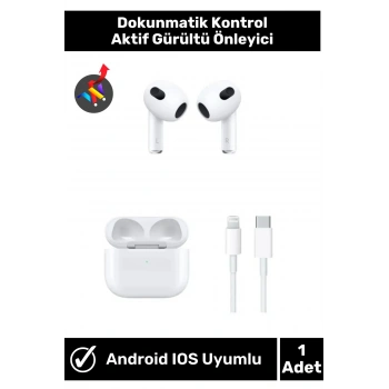 Iphone11/12/13/14/15 Uyumlu 3. Nesil Bluetooth Kulak İçi Kulaklık