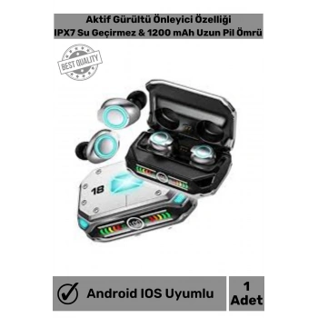 Huawei Modellerle Uyumlu M41 Gürültü Önleyici Rgb Aydınlatma Yüksek Bass Bluetooth V5.3 Kulaklık