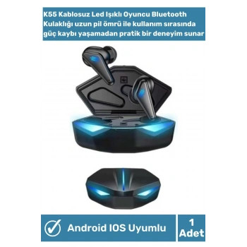 Oyuncu Kulaklığı Mikrofonlu Kablosuz Gaming Bluetooth Oyuncu Pubg Kulaklığı k55 Kulaklık