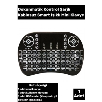 Kablosuz Şarjlı Smart TV Android PS 3 Kullanımı İçin Uygun Mini Klavye