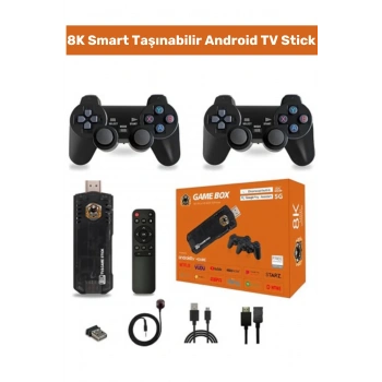 Yeni Android TV 8k 64 Gb Oyun Konsolu Game Stick Ultra HD