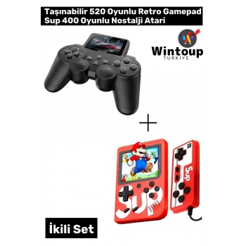 Taşınabilir Mini Gamebox Uyumluİkili Set 400 Oyun Atari&S10 Yeni Model 520 Oyun