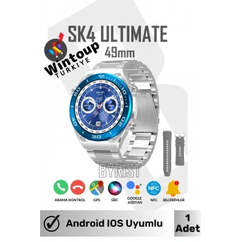 ios Android Uyumlu Watch Classic Sk4 Ultimate 49mm 1.45 Tam Ekran Gps/nfc/sesli Asistan Akıllı Saat