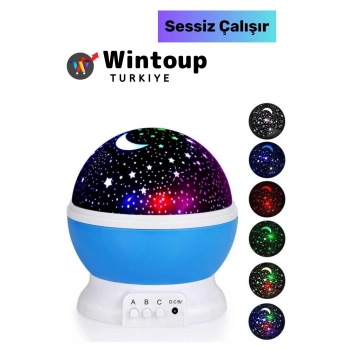 Renkli Yıldızlı Gökyüzü Projeksiyon Gece Lambası Tavana Yansıtma Çocuk Odası Masaüstü Kablolu