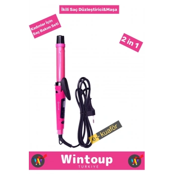 Özel Seri Kadın Saç Düzleştirici Şekillendirici İkili Güzellik Seti