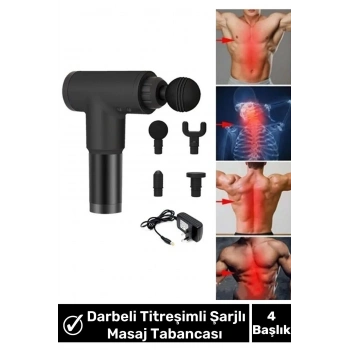 Mini Professional Massage Gun and Massager with 4 Heads Gun Fascial Massage Gun