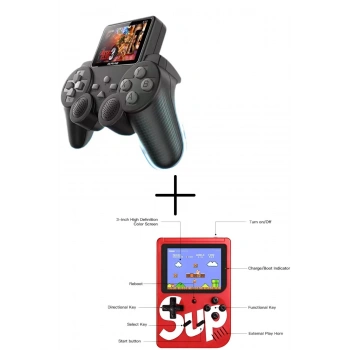 Mini boy El Atarisi 400 Oyunlu+S10 Gamepad Taşınabilir İkili Retro Set