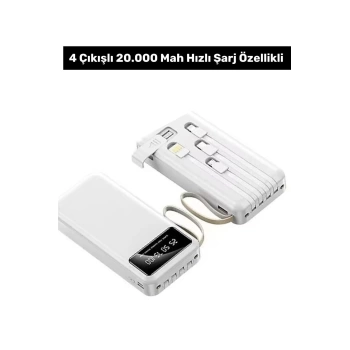 Premium Seri Powerbank 20000 Mah Süper Hızlı Şarj Taşınabilir Power Bank