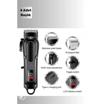 Power Şarjlı Saç Sakal Ense Düzeltme Günlük Bakım Tıraş Makinesi