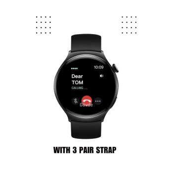 Tüm Telefon Modelleriyle Uyumlu 3 Kordonlu Android IOS Akıllı Saat AMOLED Ekran Smart Watch