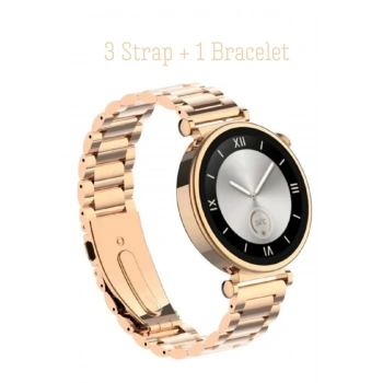 Android&IphoneUyumlu Bileklik Hediyeli 41 Mm Amoled Ekran 3 Strap Akıllı Saat