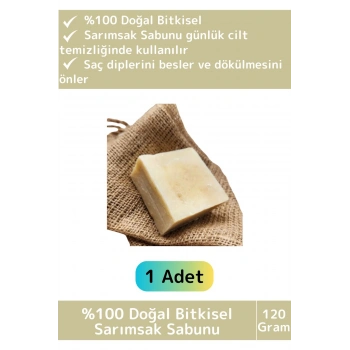 Özel %100 Doğal Bitkisel Güzel Kokulu El Yüz Saç Vücut Cilt Orijinal Sarımsaklı Sabun 120 Gram