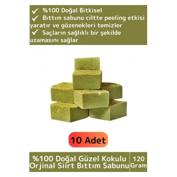 Özel %100 Doğal Güzel Kokulu El Yüz Saç Vücut Cilt Orijinal Bitkisel Siirt Bıttım Sabunu 120Gr 10 Ad