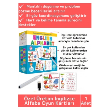 Premium Eğitici Zeka El Göz Koordinasyonu Geliştirici Matematik İngilizce Alfabe Oyun Kartları