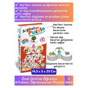 Premium Zeka El Göz Koordinasyonu Geliştirici Öğretici Çocuk Matematik Sayı Rakam Alfabe Puzzle