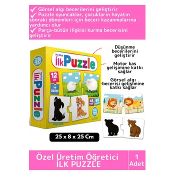 Premium Çocuk Zeka El Göz Koordinasyonu Geliştirici Eğitici Öğretici Eğlenceli 48 Parça İLK PUZZLE