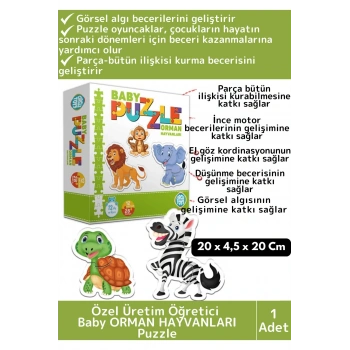 Premium Çocuk Zeka El Göz Koordinasyonu Geliştirici Eğitici Eğlenceli BABY PUZZLE ORMAN HAYVANLARI