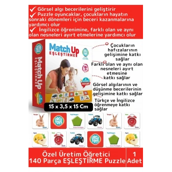 Premium Çocuk Eğitici Zeka El Göz Koordinasyonu Geliştirici Eğlenceli 140 Parça EŞLEŞTİRME Puzzle