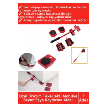 Premium Seri Abs Plastik Tekerlekli Basit Ağır Beyaz Eşya Mobilya Kaydırma Aleti Aparatı Krikolu Set
