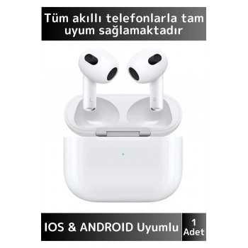 Premium iPhone 16 Pro Max Tam Uyumlu Dokunmatik 3. Nesil Kulak İçi Bluetooth Kulaklık