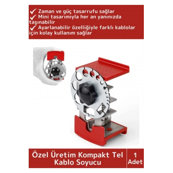 Özel Üretim Taşınabilir Cep Boy El Sıyırıcı Ayarlanabilir Hafif Kompakt Tel Kablo Soyucu