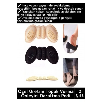 Premium Ayak Topuk Vurma Önleyici Taban Arkası Koruyucu Ayakkabı Daraltma Pedi 5 Mm 2 Çift