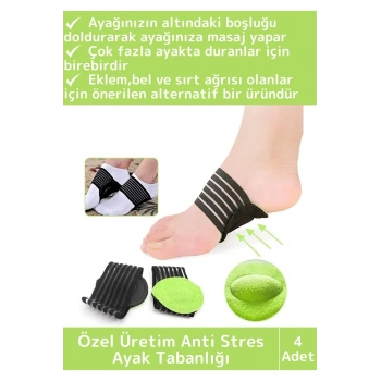 Premium Ayak Sırt Eklem Ağrılarına Masaj Etkili Yoğun İş Güvenliği Anti Stres Ayak Tabanlığı 4 Adet