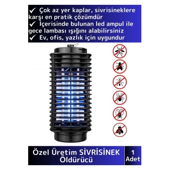 Premium Prizli Asmalı Az Yer Kaplayan Elektrikli Cihaz Cız Lamba Mor Işık Kara Sivri Sinek Öldürücü