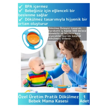 Premium Seri BPA Free Zararsız Pratik Kolay Temizlenir Eğlenceli Dökülmez Tasarım Bebek Mama Kasesi