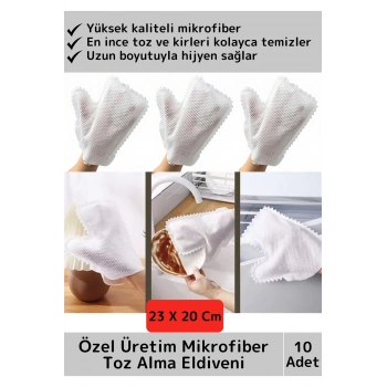 Premium Dayanıklı Yüksek Kaliteli Mikrofiber Pratik Çok Fonksiyonlu Temizlik Toz Alma Eldiveni 10lu
