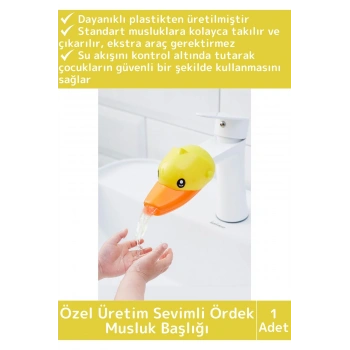 Premium Sağlam Pratik Kolay Montaj Çocuklar İçin İlgi Çekici Eğlenceli Sevimli Ördek Musluk Başlığı