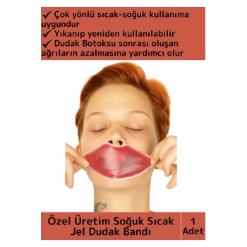 Premium Dudak Botoksu Soğuk Sıcak Termojel Yıkanabilir Isıtıcı Soğutucu Jel Kırmızı Dudak Bandı